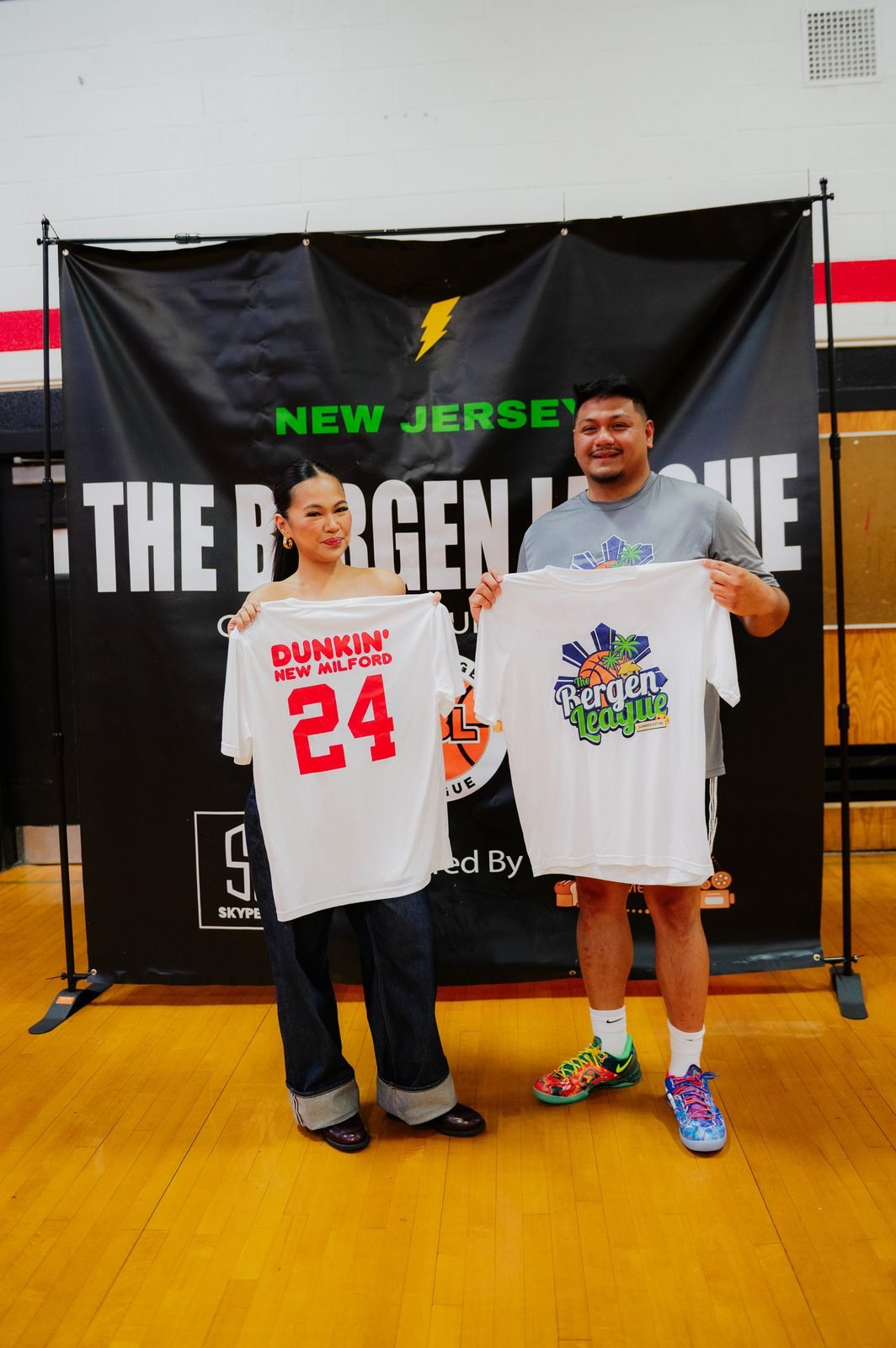 Dunkin' New Milford jersey presentation at the league banner